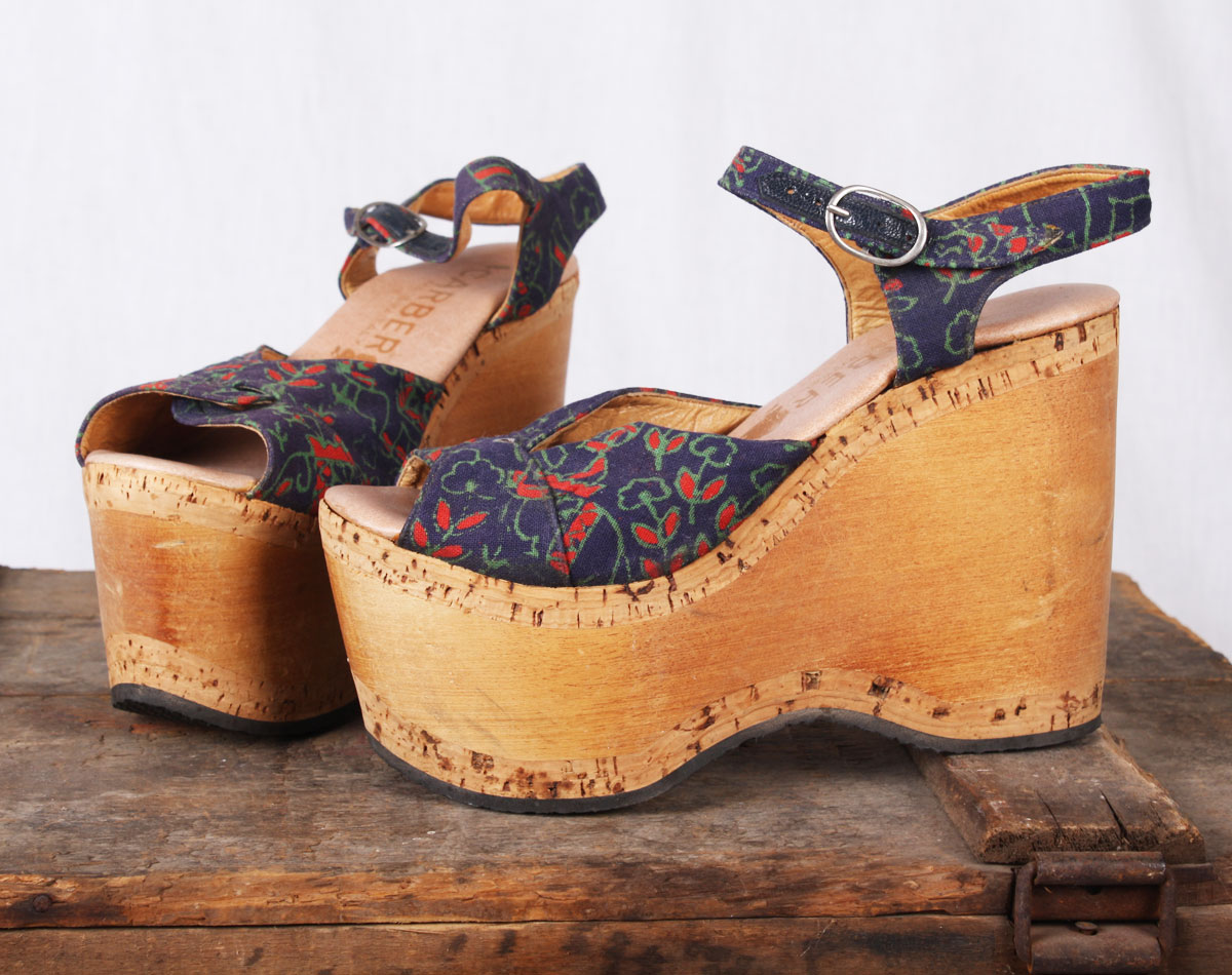 wood platforms shoes