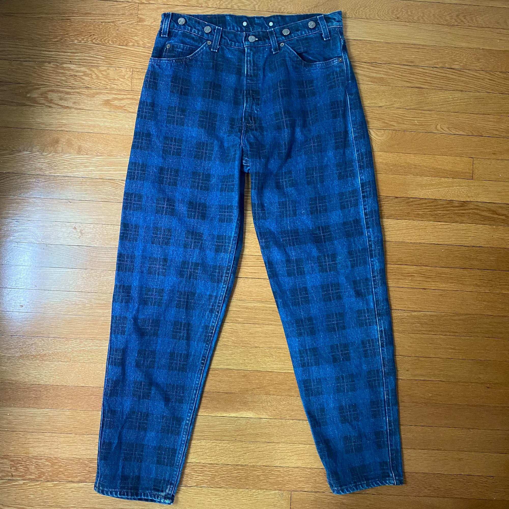 LEVIS vintage 80s plaid denim jeans / 34x30