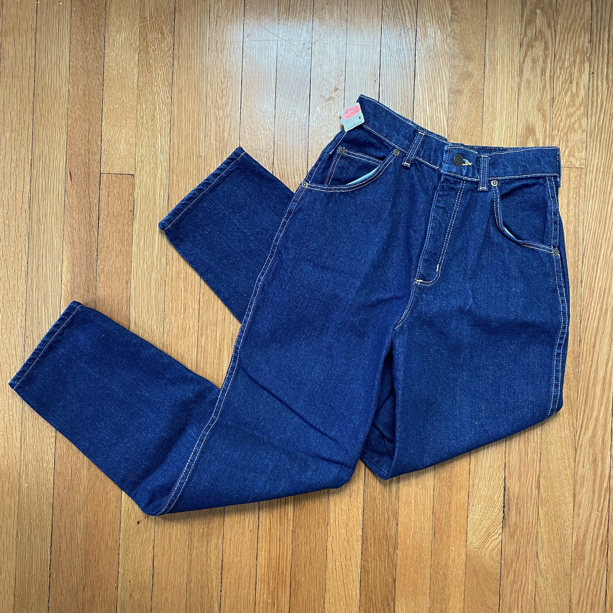 vintage 80s deadstock dark wash mom jeans / 26 waist